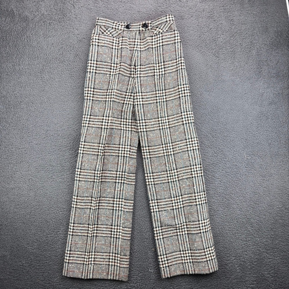 Vintage Thermo-Jac Plaid Wide Leg High Waisted Trousers‎ Multi Color Size 11-12